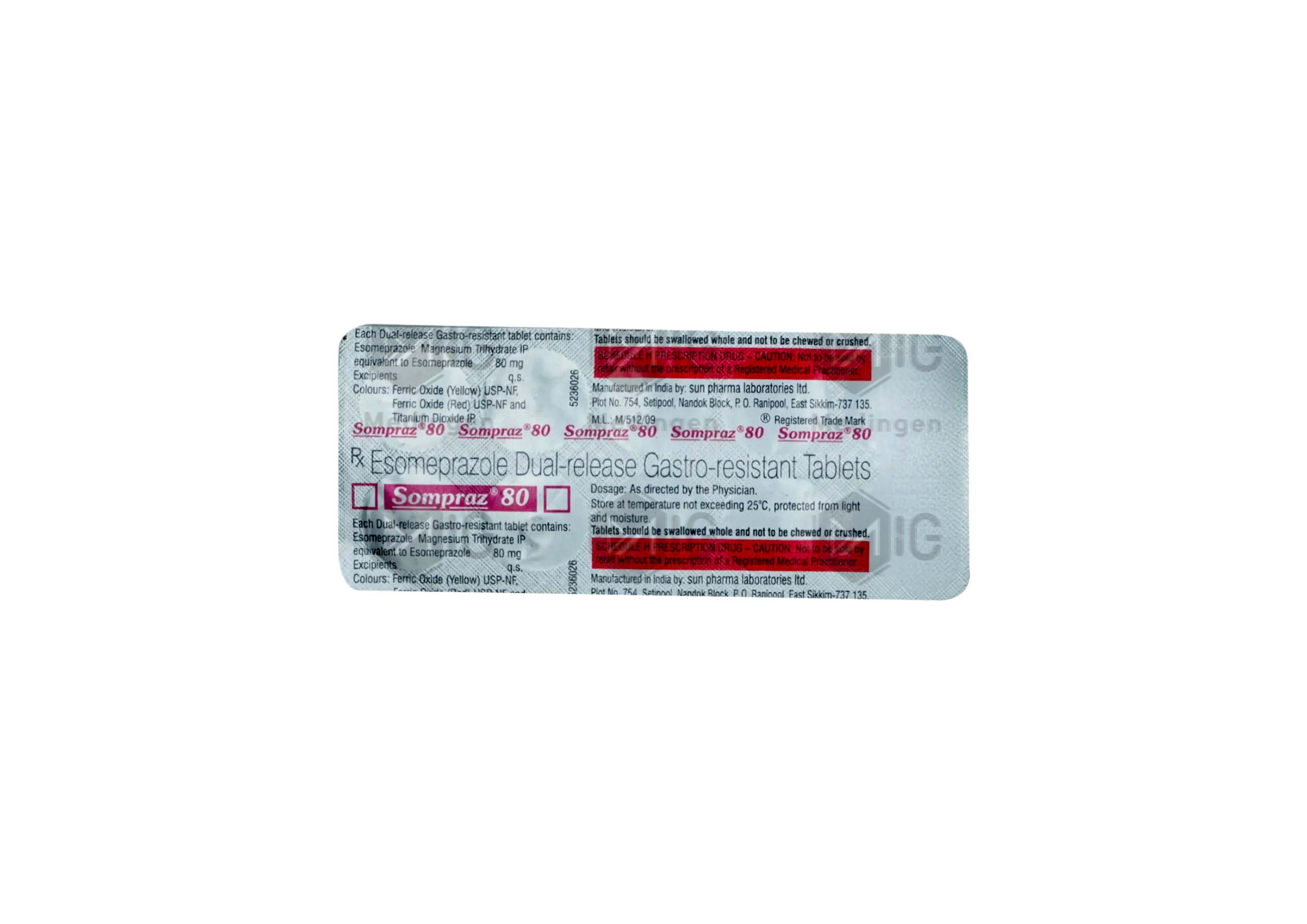 SOMPRAZ 80MG